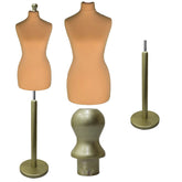 Display Guru Female Uk Size 8/10 Dressmakers Tailors Dummy Mannequin , Gold Torso Bust with Gold Wood Round Base